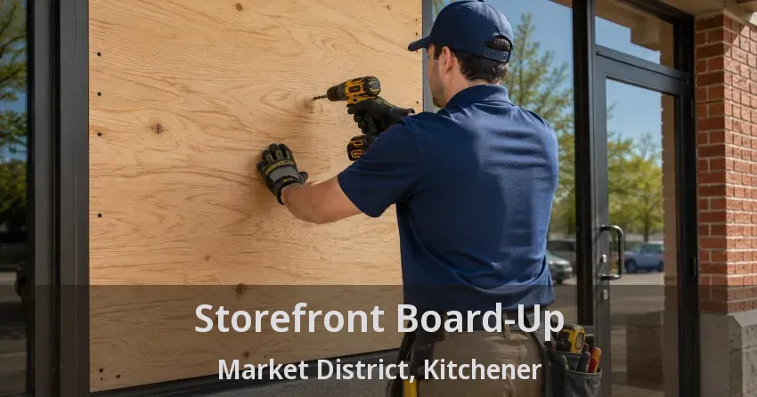 Storefront Board-Up Market District, Kitchener - ON