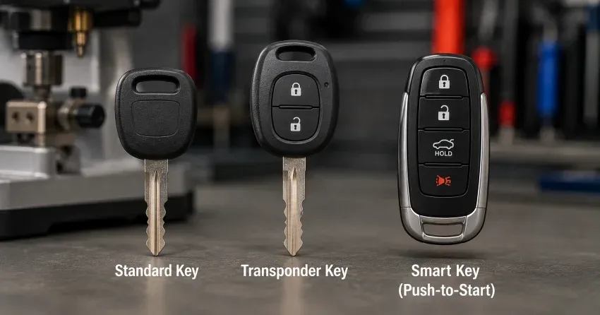 technician cutting a transponder ignition key in Kitchener