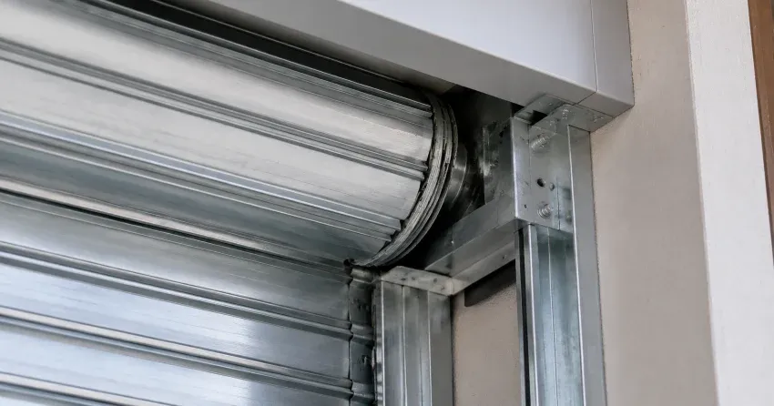 automatic storefront door technician servicing motor and sensor in Innovation District, Kitchener